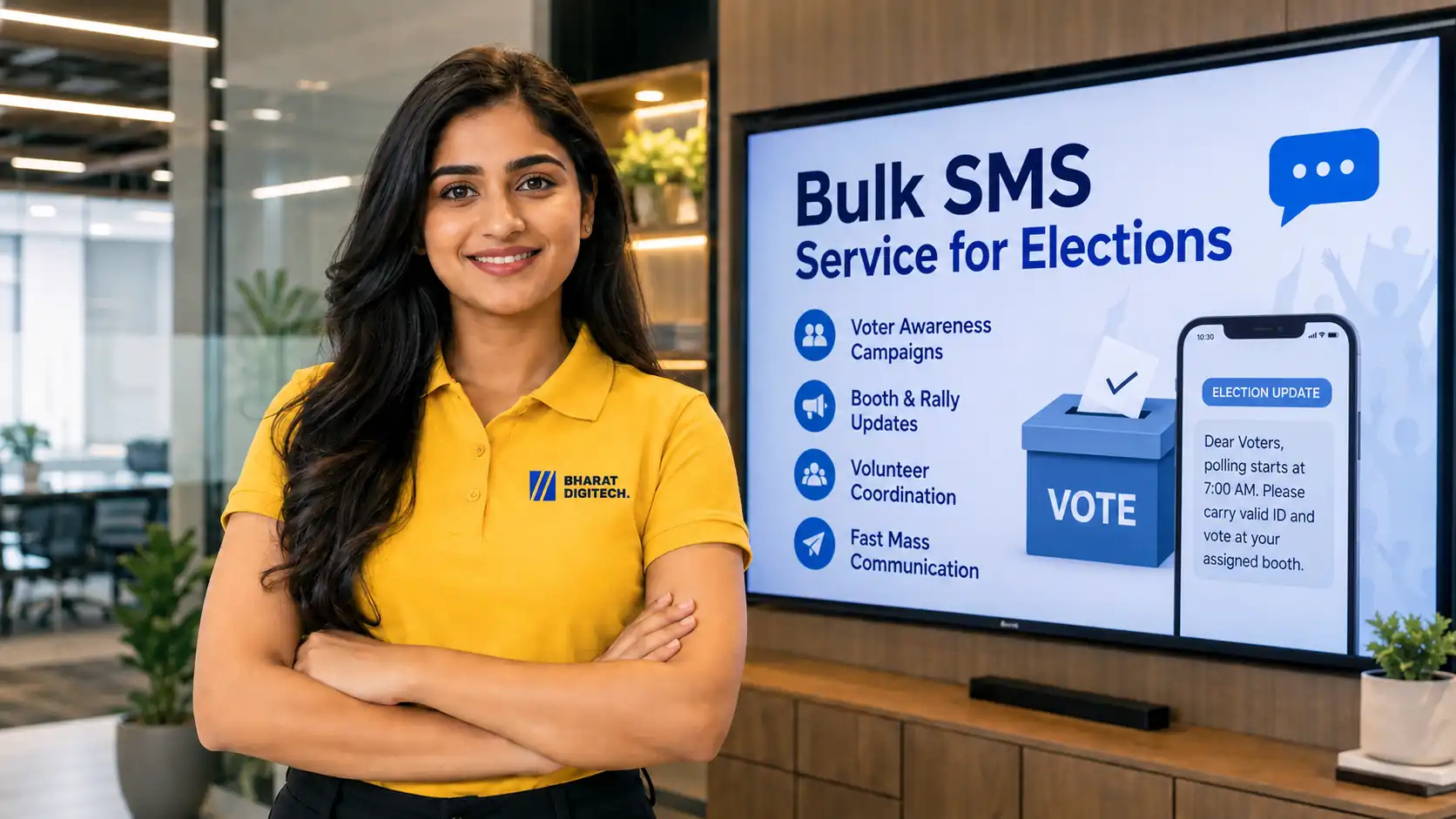 Election Bulk SMS support by Bharat Digitech