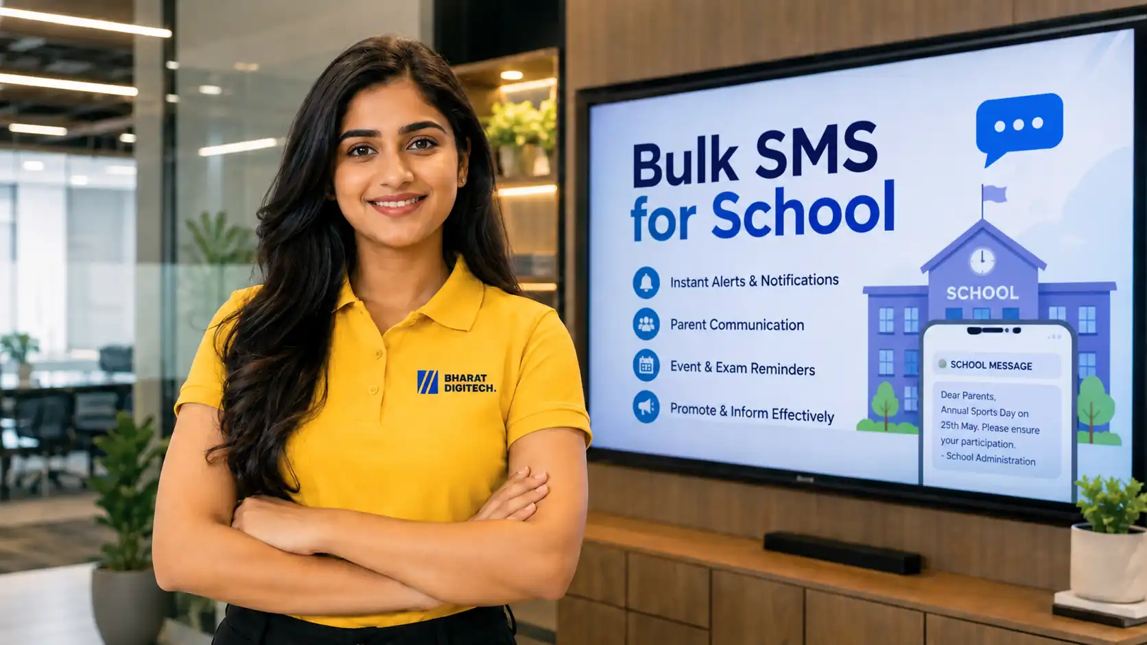 School Bulk SMS support by Bharat Digitech